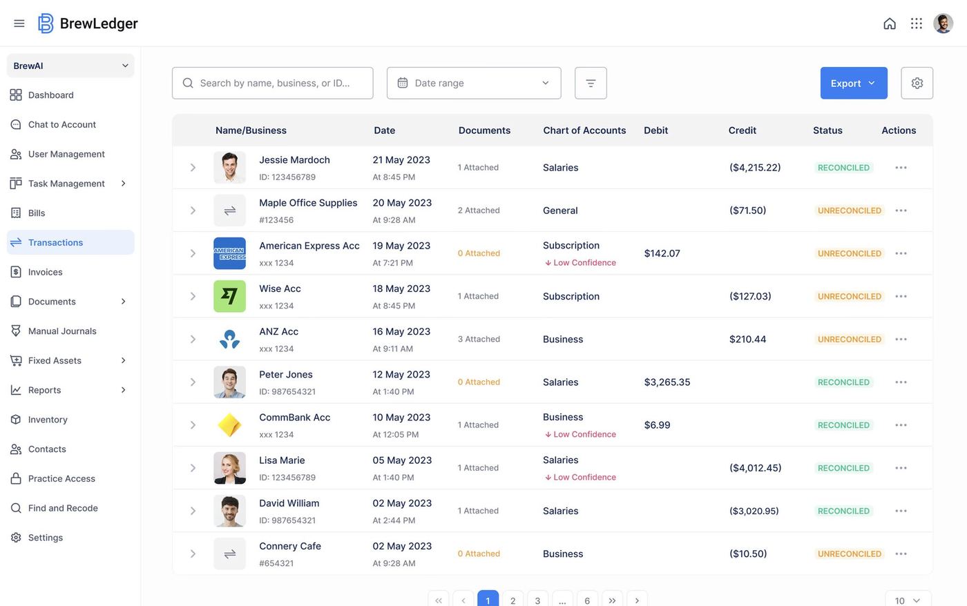 Desktop design for transactions