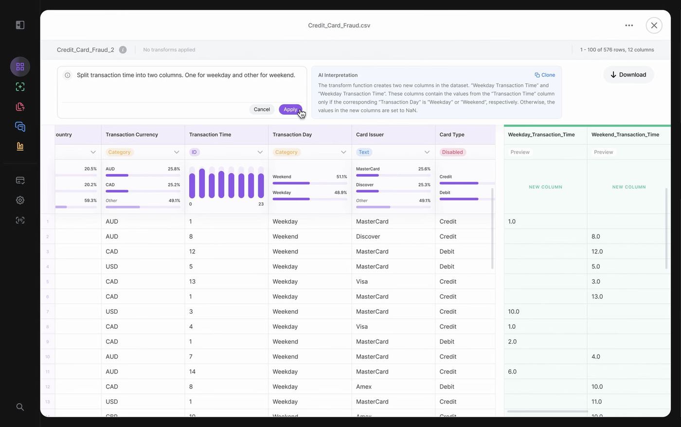 Desktop design for data preparation